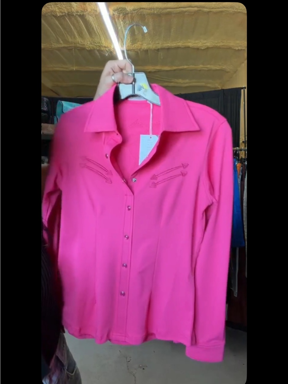 NWT Ranch Dress’n hot pink stretchy youth large